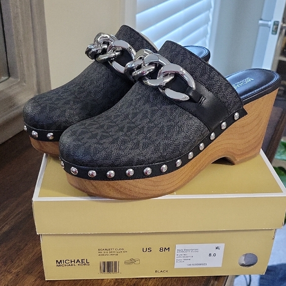 Michael Kors SCARLETT EMBELLESHED LOGO CLOG - Picture 1 of 4